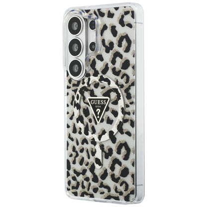 Capa MagSafe para Samsung Galaxy S26 Ultra S948, Guess, Padrão Leopardo IML, Preta