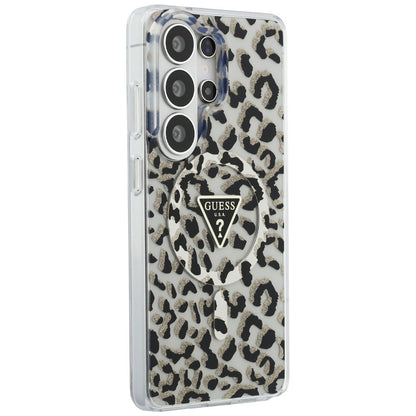 Capa MagSafe para Samsung Galaxy S26 Ultra S948, Guess, Padrão Leopardo IML, Preta
