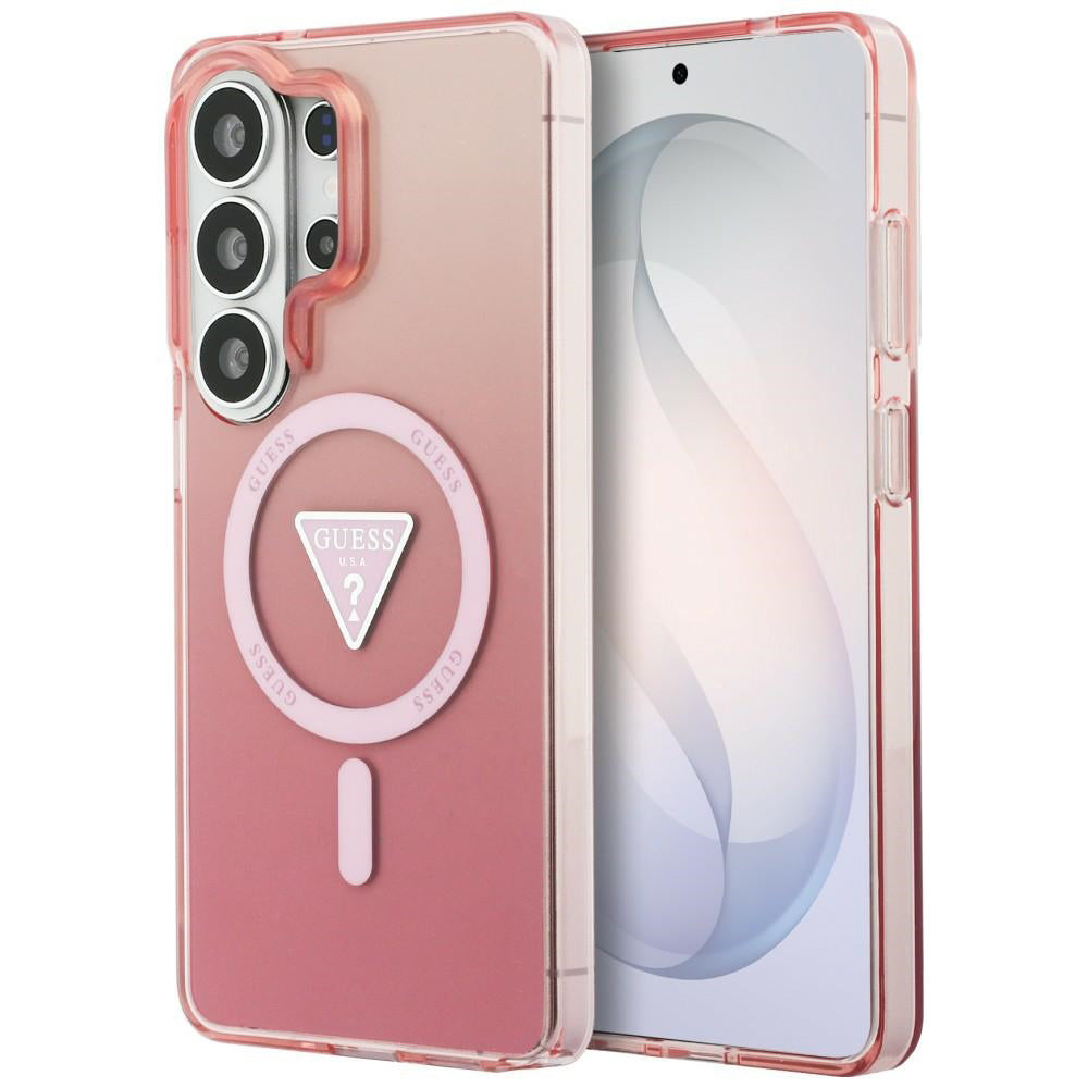 Capa MagSafe para Samsung Galaxy S26 Ultra S948, Guess, IML Gradient Triangle Logo, Rosa