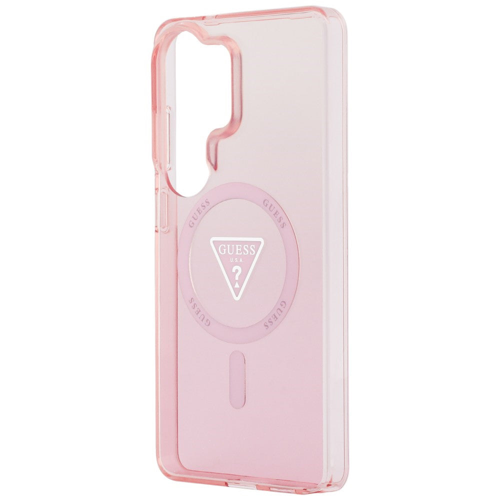 Capa MagSafe para Samsung Galaxy S26 Ultra S948, Guess, IML Gradient Triangle Logo, Rosa