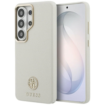 Capa MagSafe para Samsung Galaxy S26 Ultra S948, Guess, Rhinestone Round Logo, Bege