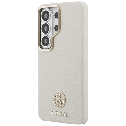 Capa MagSafe para Samsung Galaxy S26 Ultra S948, Guess, Rhinestone Round Logo, Bege