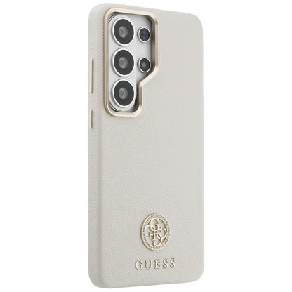 Capa MagSafe para Samsung Galaxy S26 Ultra S948, Guess, Rhinestone Round Logo, Bege