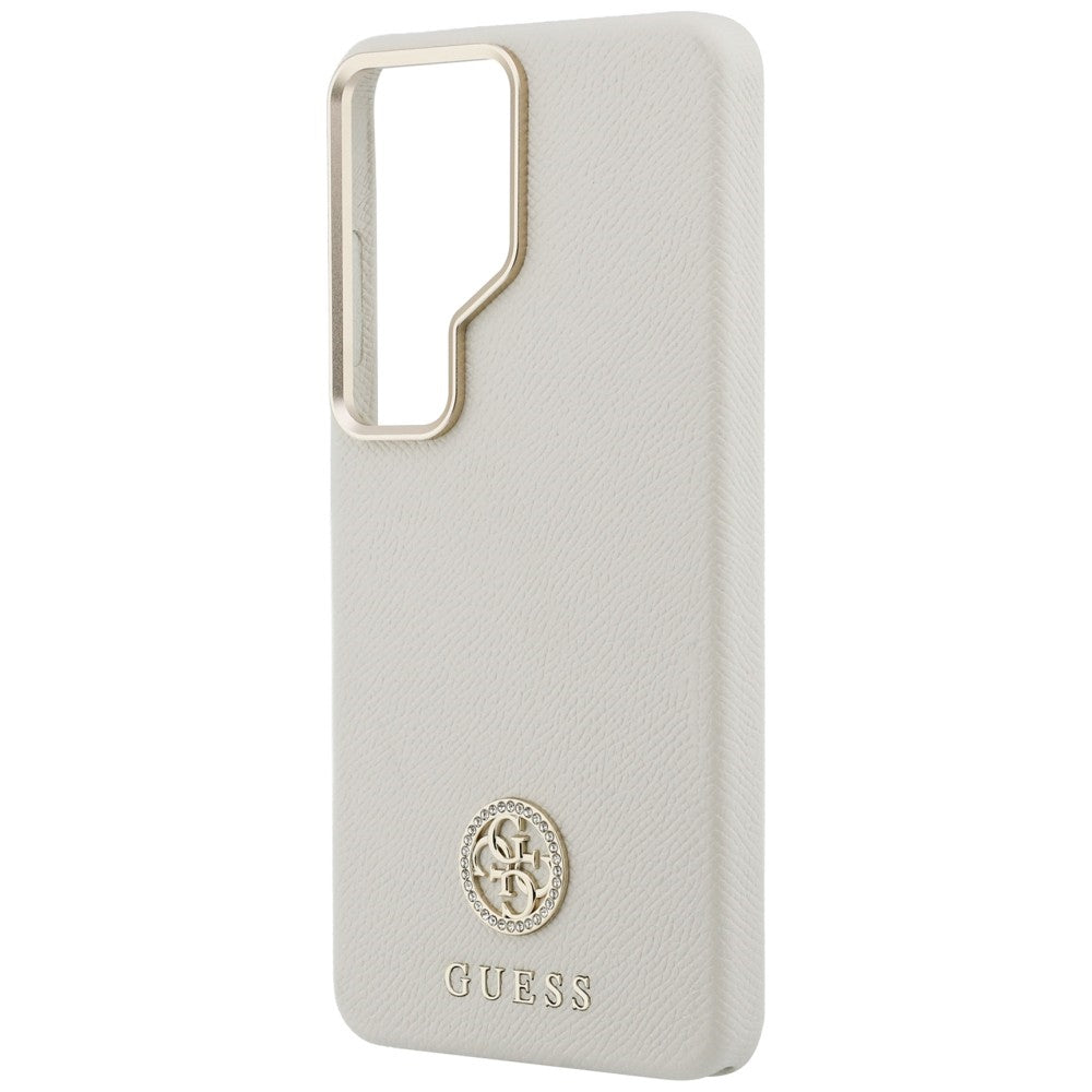 Capa MagSafe para Samsung Galaxy S26 Ultra S948, Guess, Rhinestone Round Logo, Bege