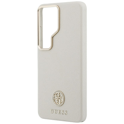 Capa MagSafe para Samsung Galaxy S26 Ultra S948, Guess, Rhinestone Round Logo, Bege