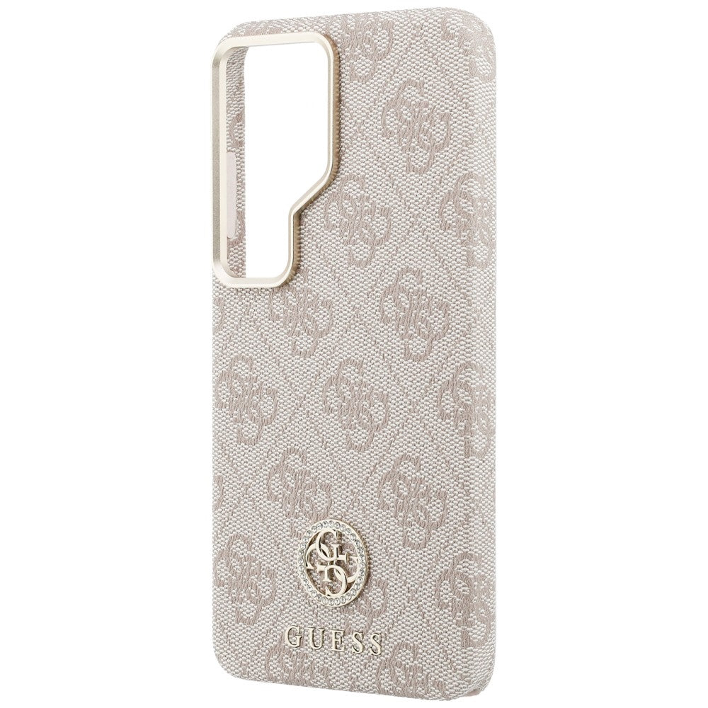 Capa MagSafe para Samsung Galaxy S26 Ultra S948, Guess, Rhinestone Round Logo, Rosa