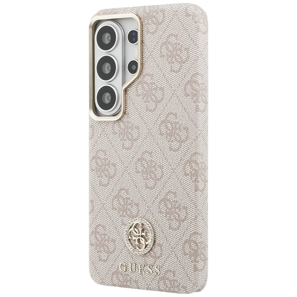 Capa MagSafe para Samsung Galaxy S26 Ultra S948, Guess, Rhinestone Round Logo, Rosa