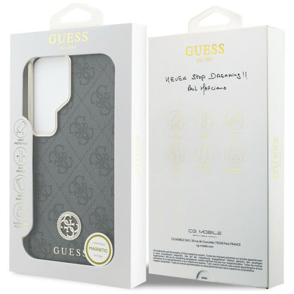 Capa MagSafe para Samsung Galaxy S26 Ultra S948, Guess, Strass Round Logo, Preta