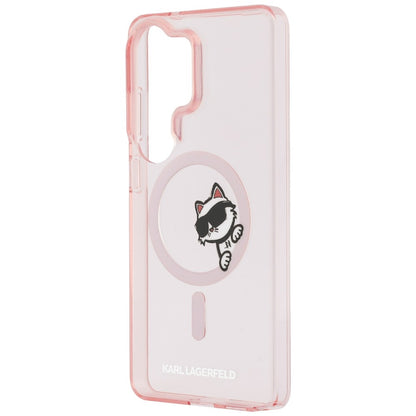 Capa MagSafe para Samsung Galaxy S26 Ultra S948, Karl Lagerfeld, IML Choupette Peekaboo Logo, Rosa