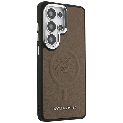 MagSafe Case for Samsung Galaxy S26 Ultra S948, Karl Lagerfeld, Initial Logo Debossed, Brown
