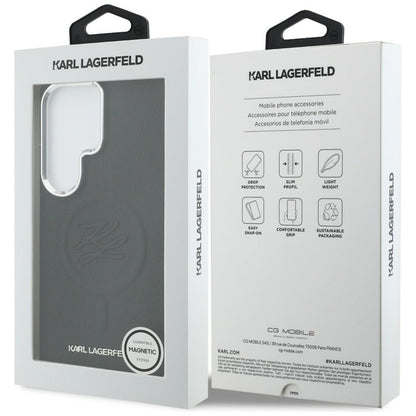 MagSafe Case for Samsung Galaxy S26 Ultra S948, Karl Lagerfeld, Initial Logo Debossed, Black