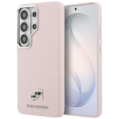 Capa MagSafe para Samsung Galaxy S26 Ultra S948, Karl Lagerfeld, Karl & Choupette Head's Pin, Rosa