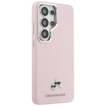 Capa MagSafe para Samsung Galaxy S26 Ultra S948, Karl Lagerfeld, Karl & Choupette Head's Pin, Rosa