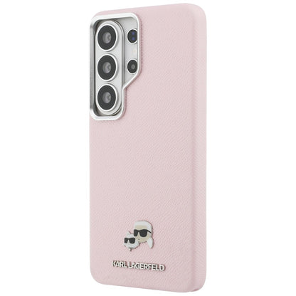 Capa MagSafe para Samsung Galaxy S26 Ultra S948, Karl Lagerfeld, Karl & Choupette Head's Pin, Rosa