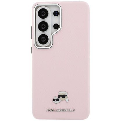 Capa MagSafe para Samsung Galaxy S26 Ultra S948, Karl Lagerfeld, Karl & Choupette Head's Pin, Rosa