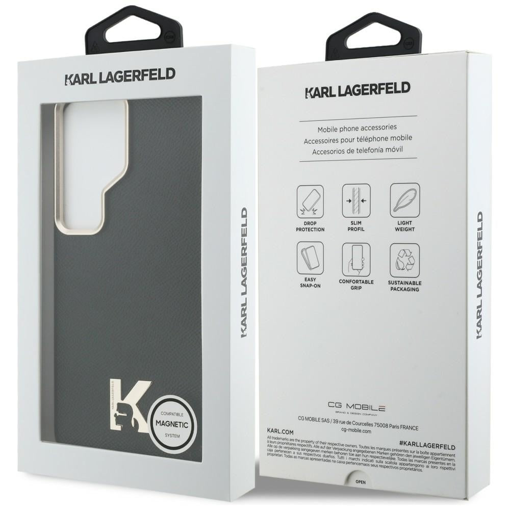 Capa MagSafe para Samsung Galaxy S26 Ultra S948, Karl Lagerfeld, Karl Head Logo, Preta