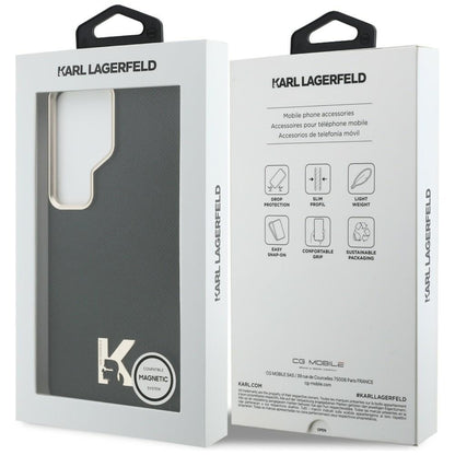 Capa MagSafe para Samsung Galaxy S26 Ultra S948, Karl Lagerfeld, Karl Head Logo, Preta