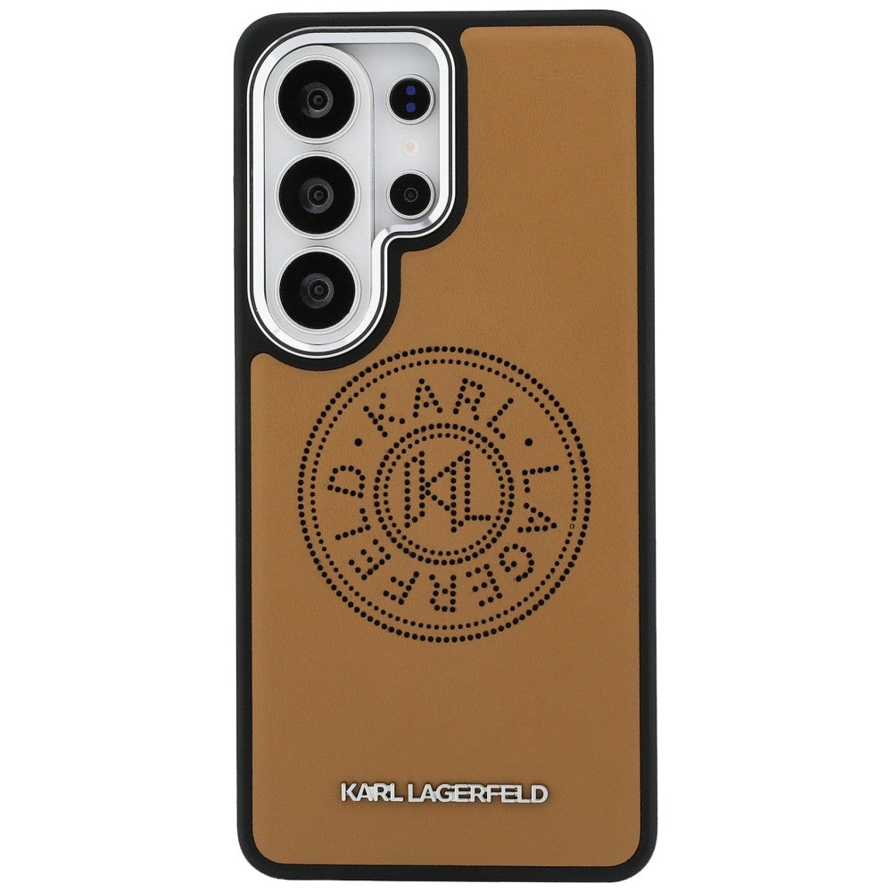 Capa MagSafe para Samsung Galaxy S26 Ultra S948, Karl Lagerfeld, Karl Round Point Logo, Castanho