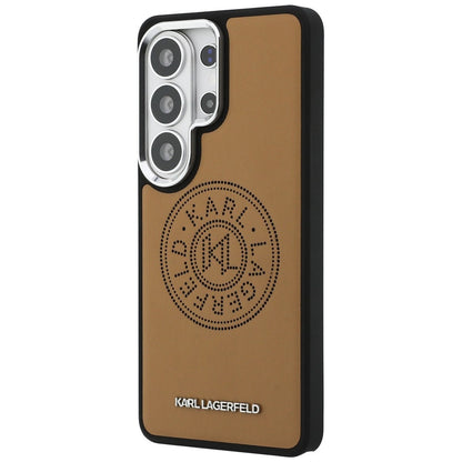 Capa MagSafe para Samsung Galaxy S26 Ultra S948, Karl Lagerfeld, Karl Round Point Logo, Castanho