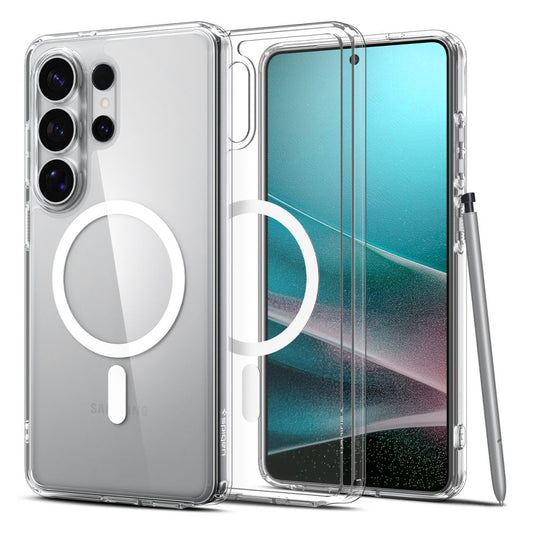 Capa MagSafe para Samsung Galaxy S26 Ultra S948, Spigen, Ultra Hybrid, Transparente Branca ACS10679