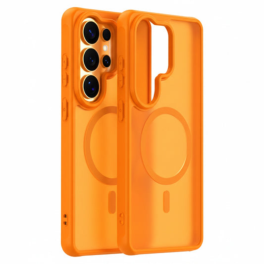 Capa MagSafe para Samsung Galaxy S26 Ultra S948, Techsuit, HaloFrost II, Laranja