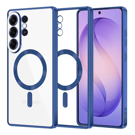 Capa MagSafe para Samsung Galaxy S26 Ultra, Techsuit, Luxury Crystal, Azul Escuro