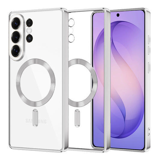 Capa MagSafe para Samsung Galaxy S26 Ultra, Techsuit, Luxury Crystal, Prateada