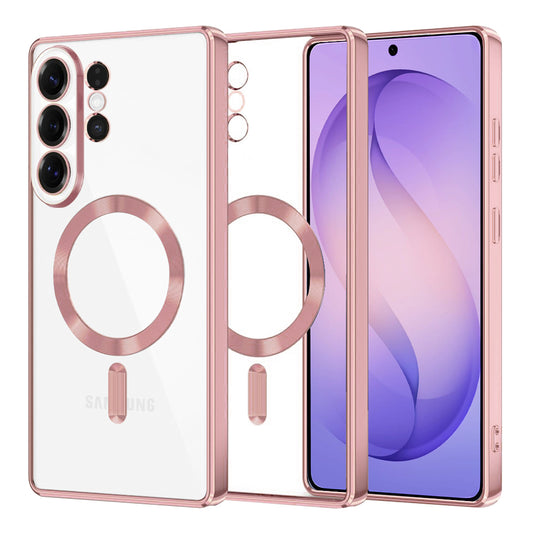 Capa MagSafe para Samsung Galaxy S26 Ultra, Techsuit, Luxury Crystal, Rosa