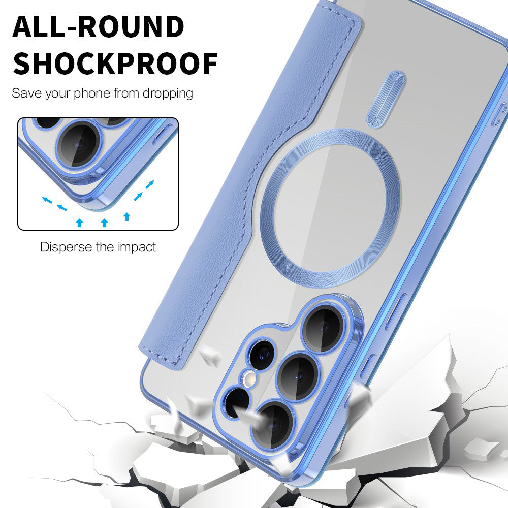 Capa MagSafe para Samsung Galaxy S26 Ultra, Techsuit, SmartMag Book, Azul