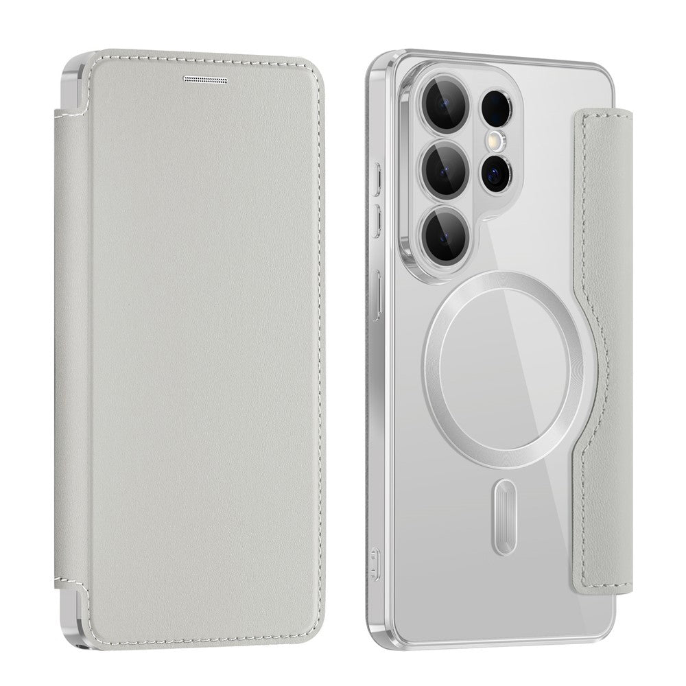 MagSafe Case for Samsung Galaxy S26 Ultra S948, Techsuit, SmartMag Book, Gray
