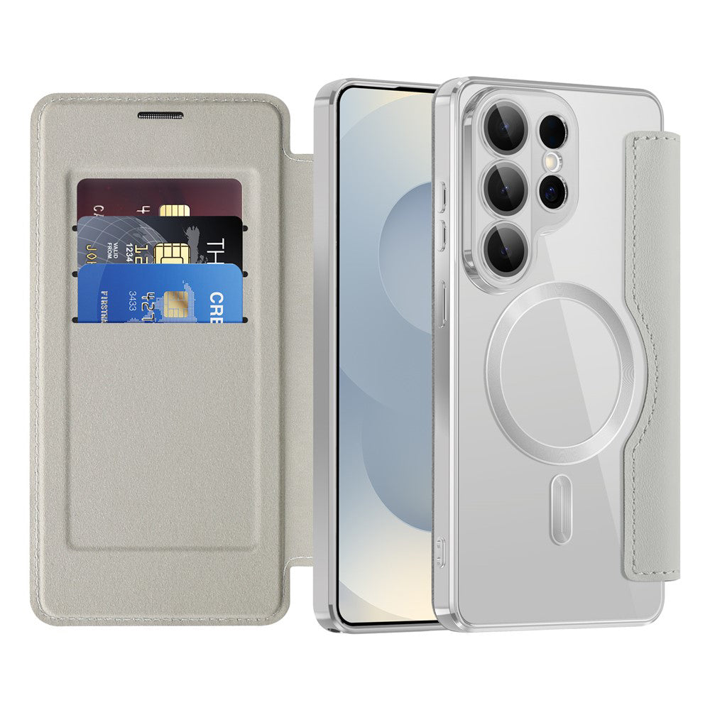 MagSafe Case for Samsung Galaxy S26 Ultra S948, Techsuit, SmartMag Book, Gray