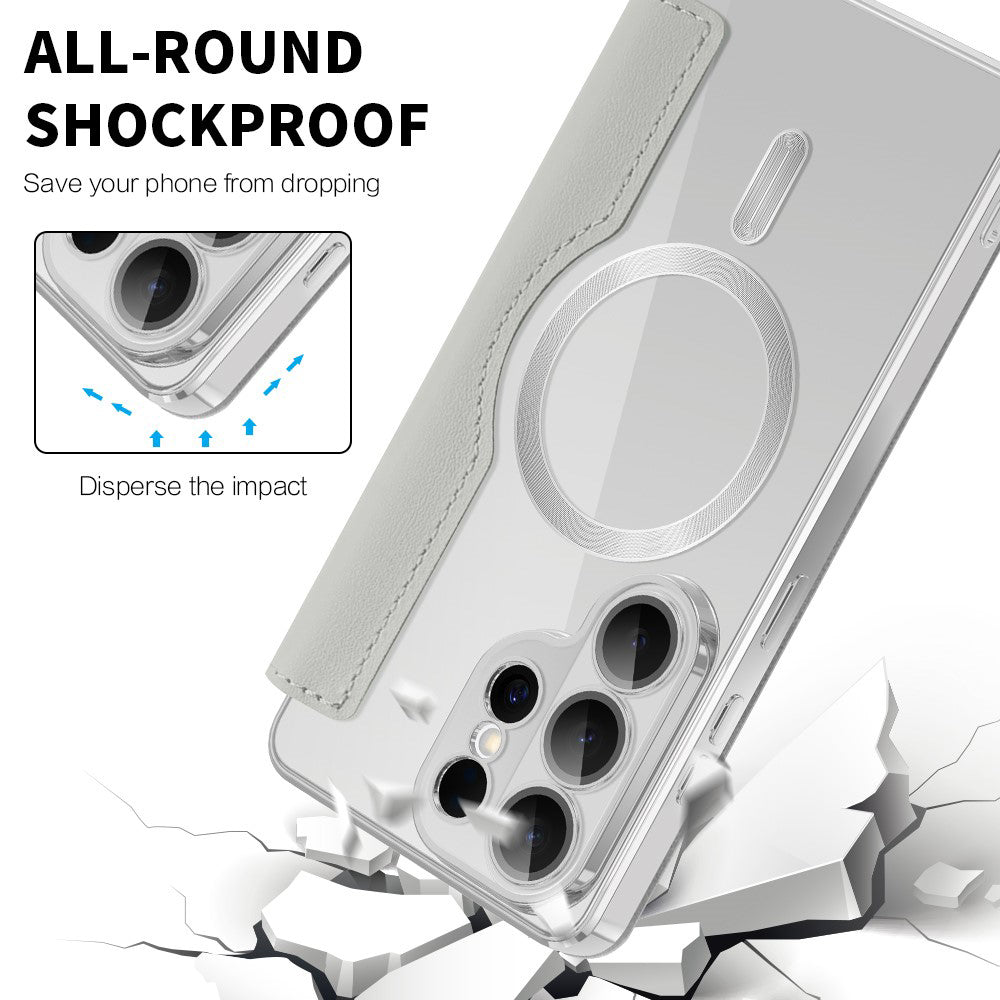 MagSafe Case for Samsung Galaxy S26 Ultra S948, Techsuit, SmartMag Book, Gray