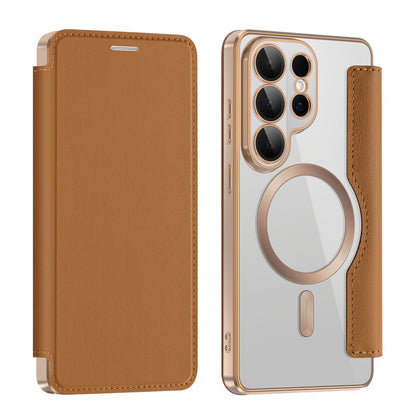 MagSafe Case for Samsung Galaxy S26 Ultra S948, Techsuit, SmartMag Book, Brown