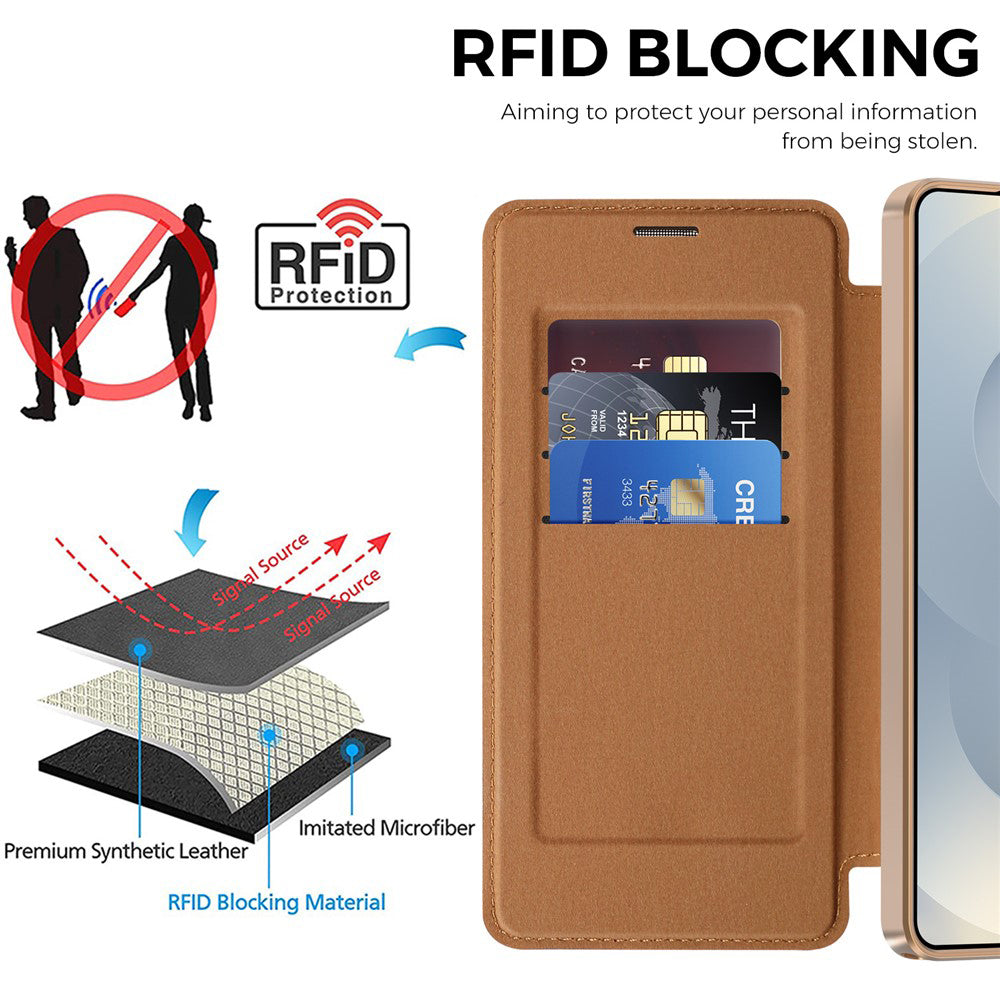 MagSafe Case for Samsung Galaxy S26 Ultra S948, Techsuit, SmartMag Book, Brown