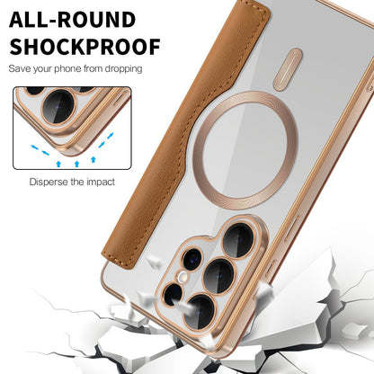 MagSafe Case for Samsung Galaxy S26 Ultra S948, Techsuit, SmartMag Book, Brown