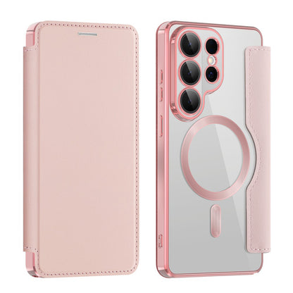 Capa MagSafe para Samsung Galaxy S26 Ultra, Techsuit, SmartMag Book, Rosa