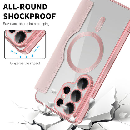 Capa MagSafe para Samsung Galaxy S26 Ultra, Techsuit, SmartMag Book, Rosa