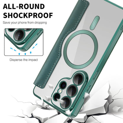 Capa MagSafe para Samsung Galaxy S26 Ultra S948, Techsuit, SmartMag Book, Verde