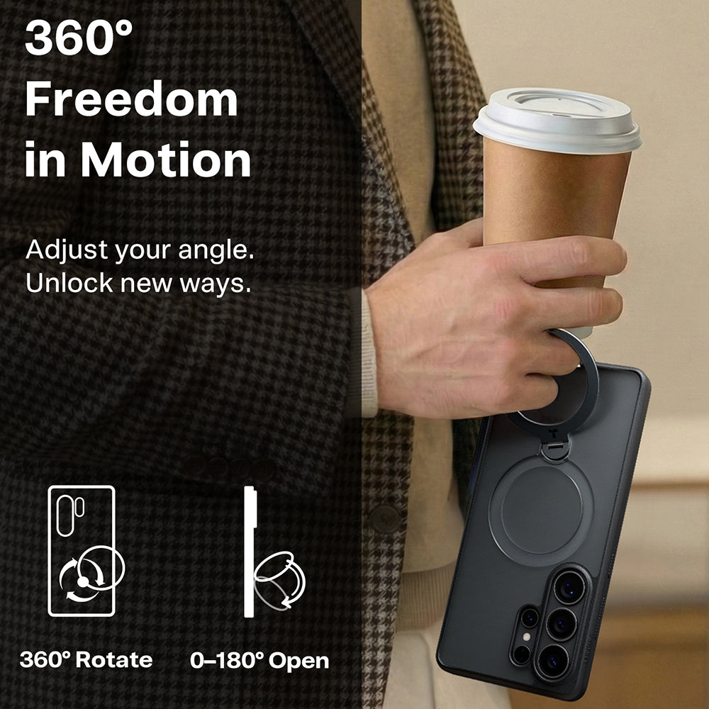 Capa MagSafe para Samsung Galaxy S26 Ultra, Torras, Ostand Spin, Mov