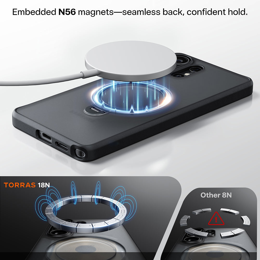 Capa MagSafe para Samsung Galaxy S26 Ultra, Torras, Ostand Spin, Mov