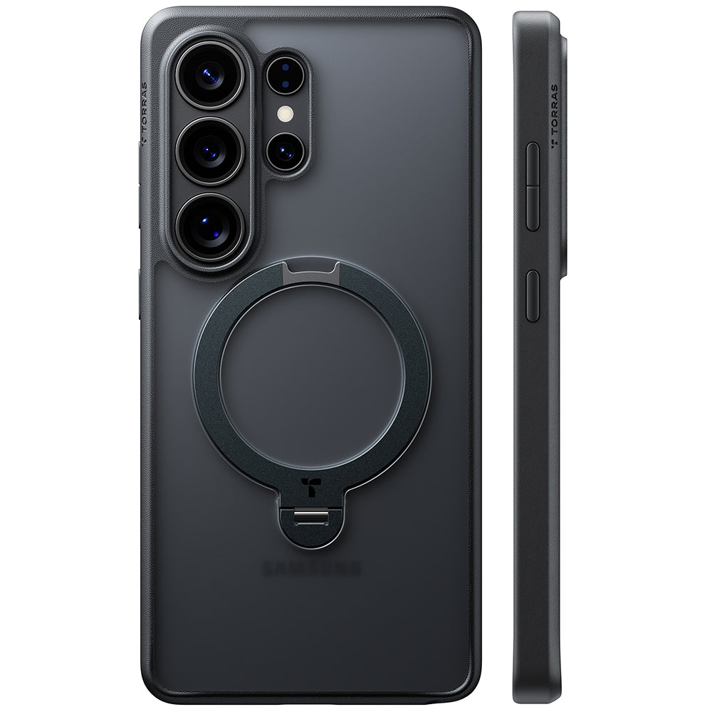 Capa MagSafe para Samsung Galaxy S26 Ultra, Torras, Ostand Spin, Preta