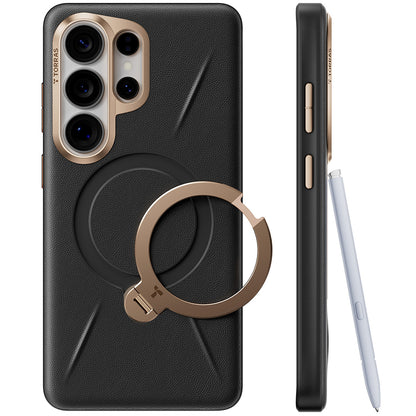 Capa MagSafe para Samsung Galaxy S26 Ultra, Torras, QPRO Leather, Preta
