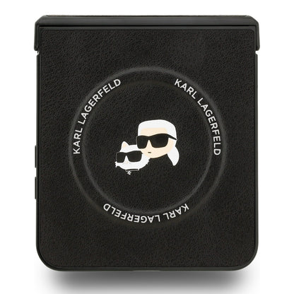 Capa MagSafe para Samsung Galaxy Z Flip7 F766, Karl Lagerfeld, Karl & Choupette Pins, Preta