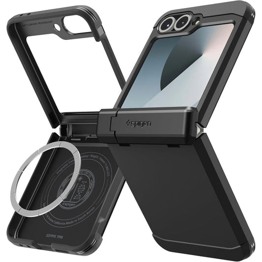 Capa MagSafe para Samsung Galaxy Z Flip7 FE F761 / Z Flip6 F741, Spigen, Tough Armor Pro, Preta ACS09807