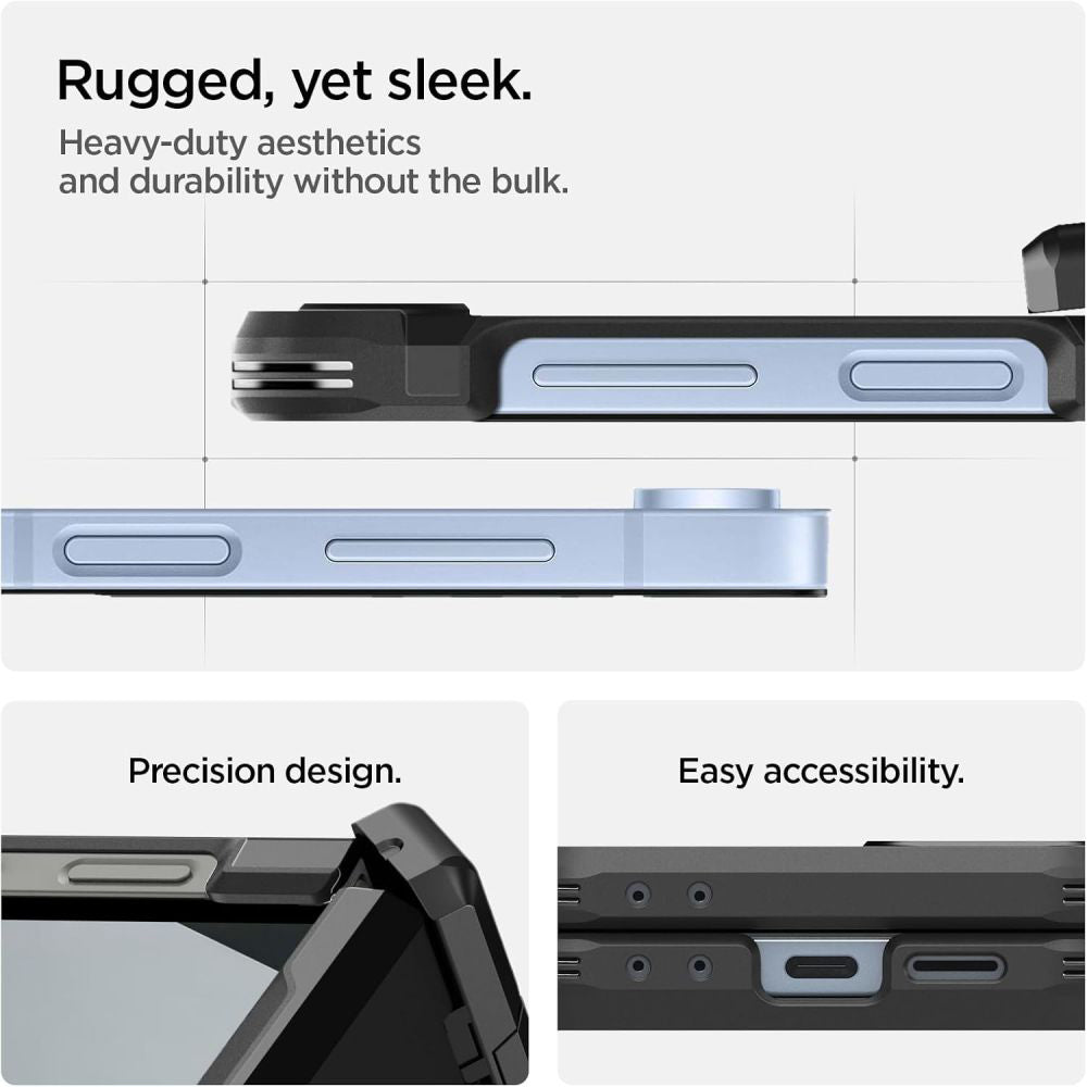 Capa MagSafe para Samsung Galaxy Z Flip7 FE F761 / Z Flip6 F741, Spigen, Tough Armor Pro, Preta ACS09807