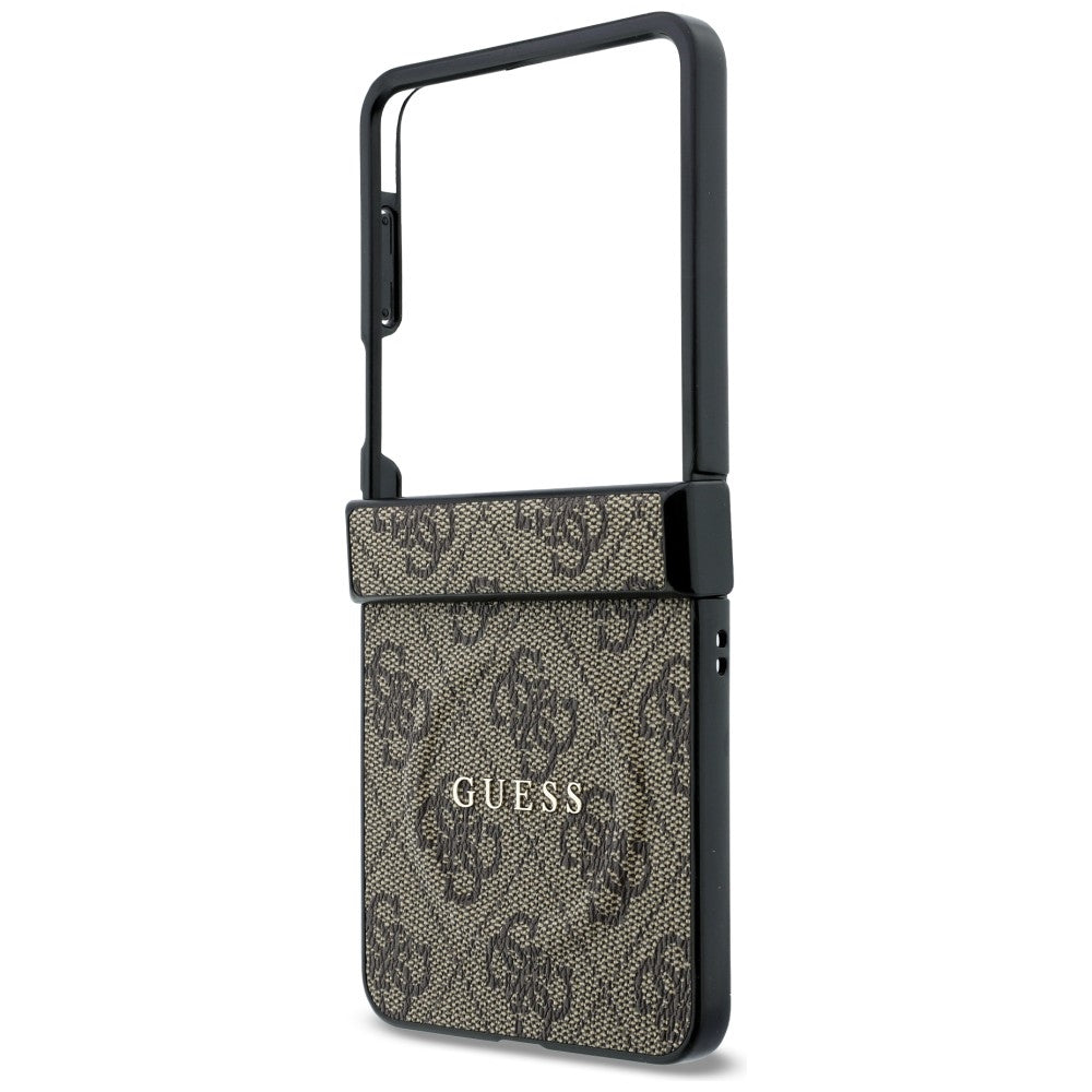 Capa MagSafe para Samsung Galaxy Z Flip8 F776, Guess, 4G Leather Classic, Castanha