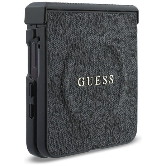 Capa MagSafe para Samsung Galaxy Z Flip8 F776, Guess, 4G Leather Classic, Preta