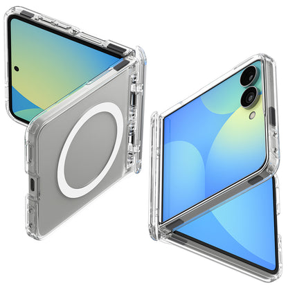 Capa MagSafe para Samsung Galaxy Z Flip8 F776, Spigen, Ultra Hybrid Pro, Transparente Branca ACS11524