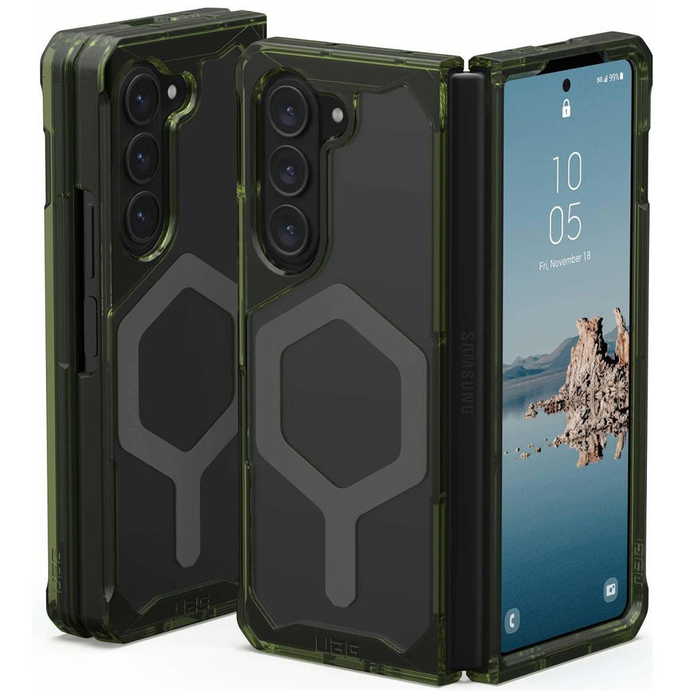 Capa MagSafe para Samsung Galaxy Z Fold5 F946, Urban Armor Gear, Plyo Pro, Verde Cinzento