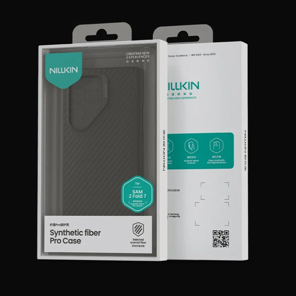 Capa MagSafe para Samsung Galaxy Z Fold7 F966, Nillkin, Synthetic Fiber Pro, Preta